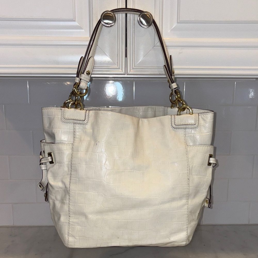 Coach Bag Purse Handbag Leather Peyton Embossed Croc Exotic Large Shoulder Tote - Picture 4 of 16